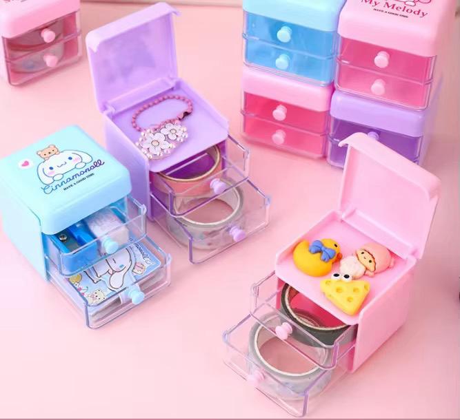 Cartoon mix design Drawer Storage Mini Double-deck Storage for Kids