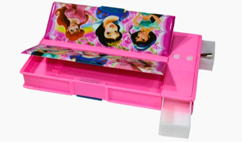 Beautiful Disney Character Multi Function 4 Large Size Compartment Geometry Box