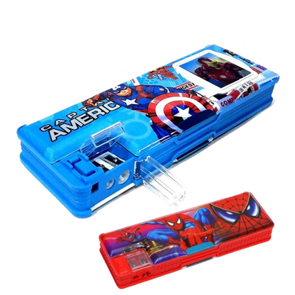 Beautiful Girls Double Side Pencil Case With Dual Sharpener Geometry Box