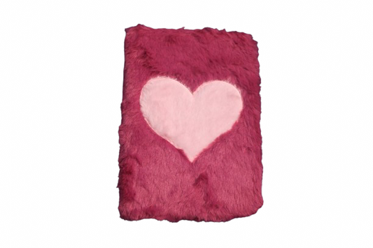 Beautiful and trendy furry diary heart shape