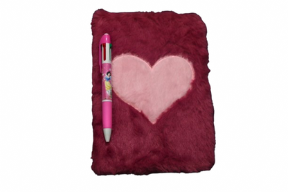 Beautiful and trendy furry diary heart shape