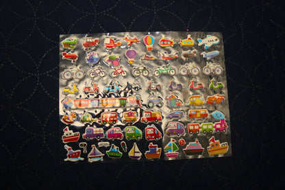 Colourful puffy emboss stickers Kuromi Hello KItty pack of 2