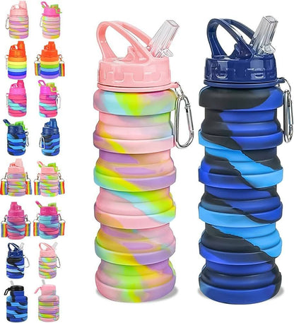 New Portable 500ml Foldable Silicone water bottle (mix/ random colour)