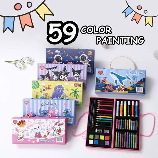 59 pieces Kids Colouring Set Art Set Carrying Box