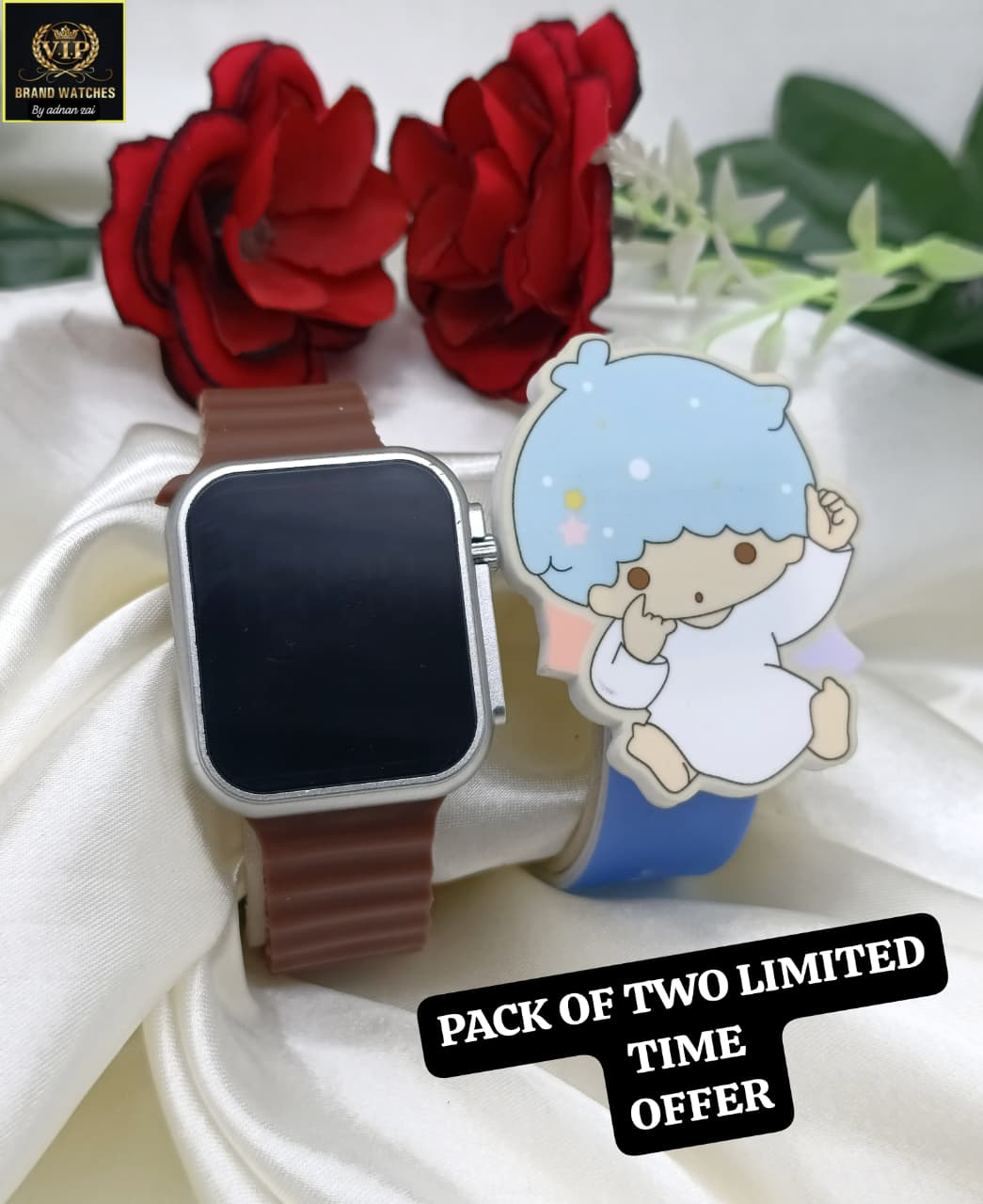 KIDS SMART LED WATCH  KIDS CARTOONS LED WATCH PACK OF TWO