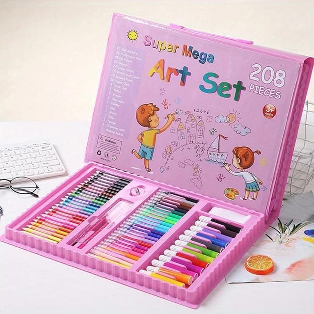 208 Pcs Set Watercolor Pen Set For Paintings Including Some Random Coloured Tools Art Set