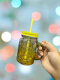 Trending Glass Jar Mug with Straw